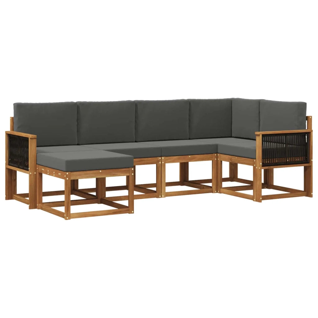 Set di divani da esterno 6 pz Naturale e Antracite 3385353
