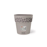 VASO TONDO 'CLOE' Ø 15 x h.15 - greige/grigio quarzo  - STEFANPLAST