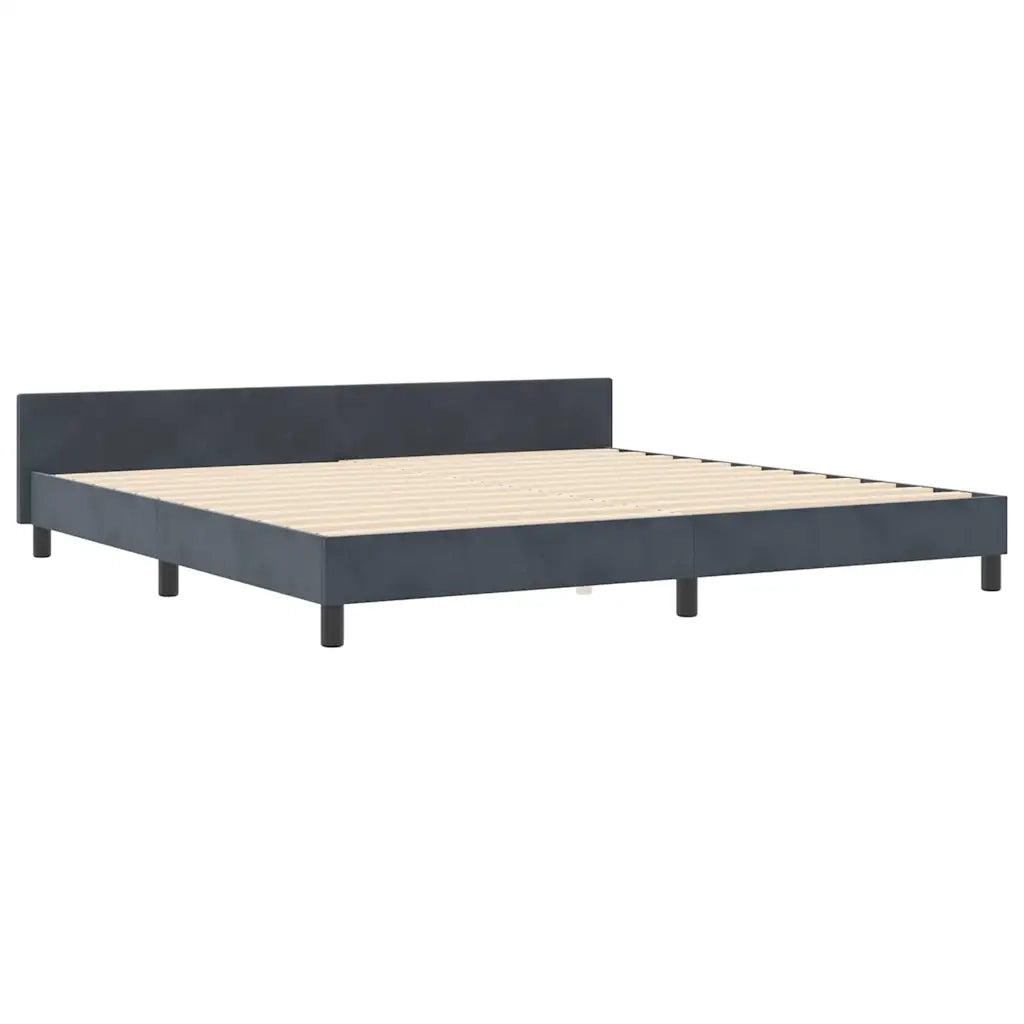 Letto a molle con testiera Grigio scuro 200 x 200 cm Velluto 3345030