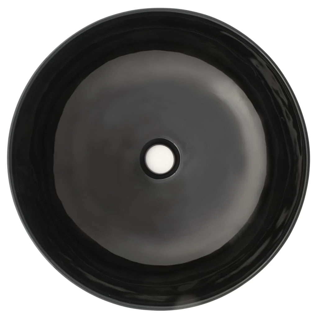 Lavabo rotondo diametro 41,5 cm lavabo da bagno/WC ceramica nera 02_0002536