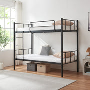Letto a Castello Berimma a 2 Posti 90 x 200 cm con Scaletta e Sponda Anticaduta - Nero [en.casa]