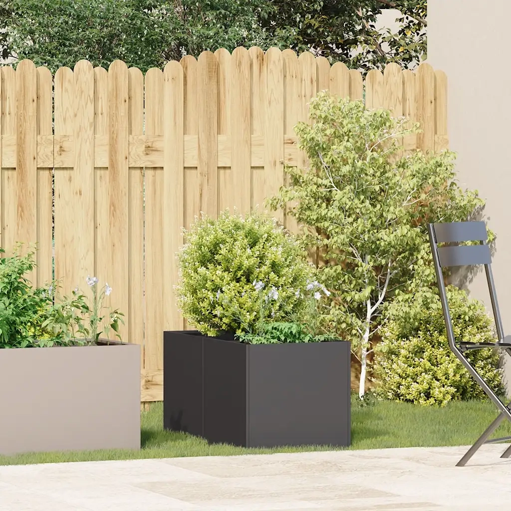 Fioriera Nera 40x80x40 cm in Acciaio Laminato a Freddo 860731