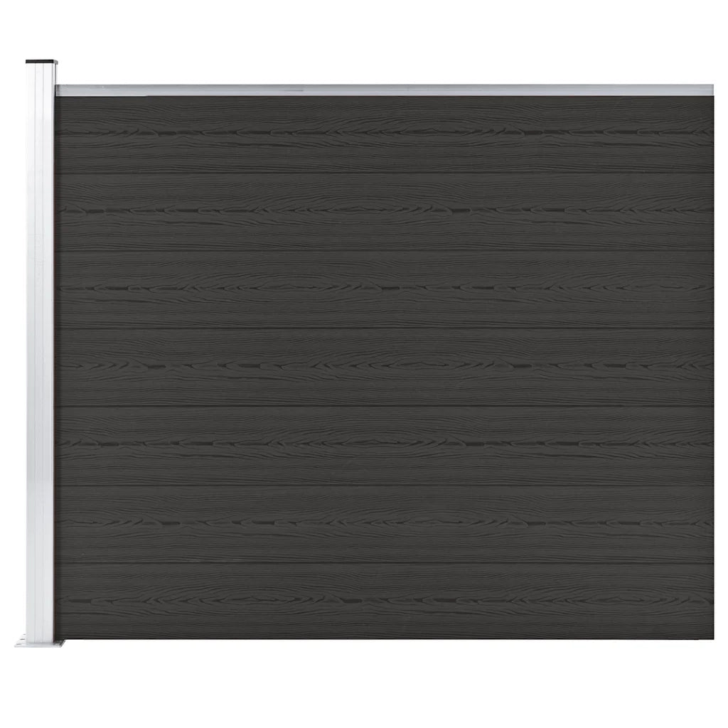 Pannello di recinzione | Recinzione da Giardino in WPC 175x146 cm Nero