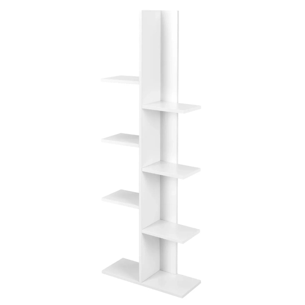 Libreria multifunzionale dal design moderno a 8 ripiani per libri e piante 50 x 20 x 141 cm legno ingegnerizzato bianco 20_0010737