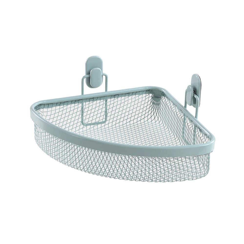 Mensola bagno Angolare verde acqua in acciaio con 1 ripiano – Taki