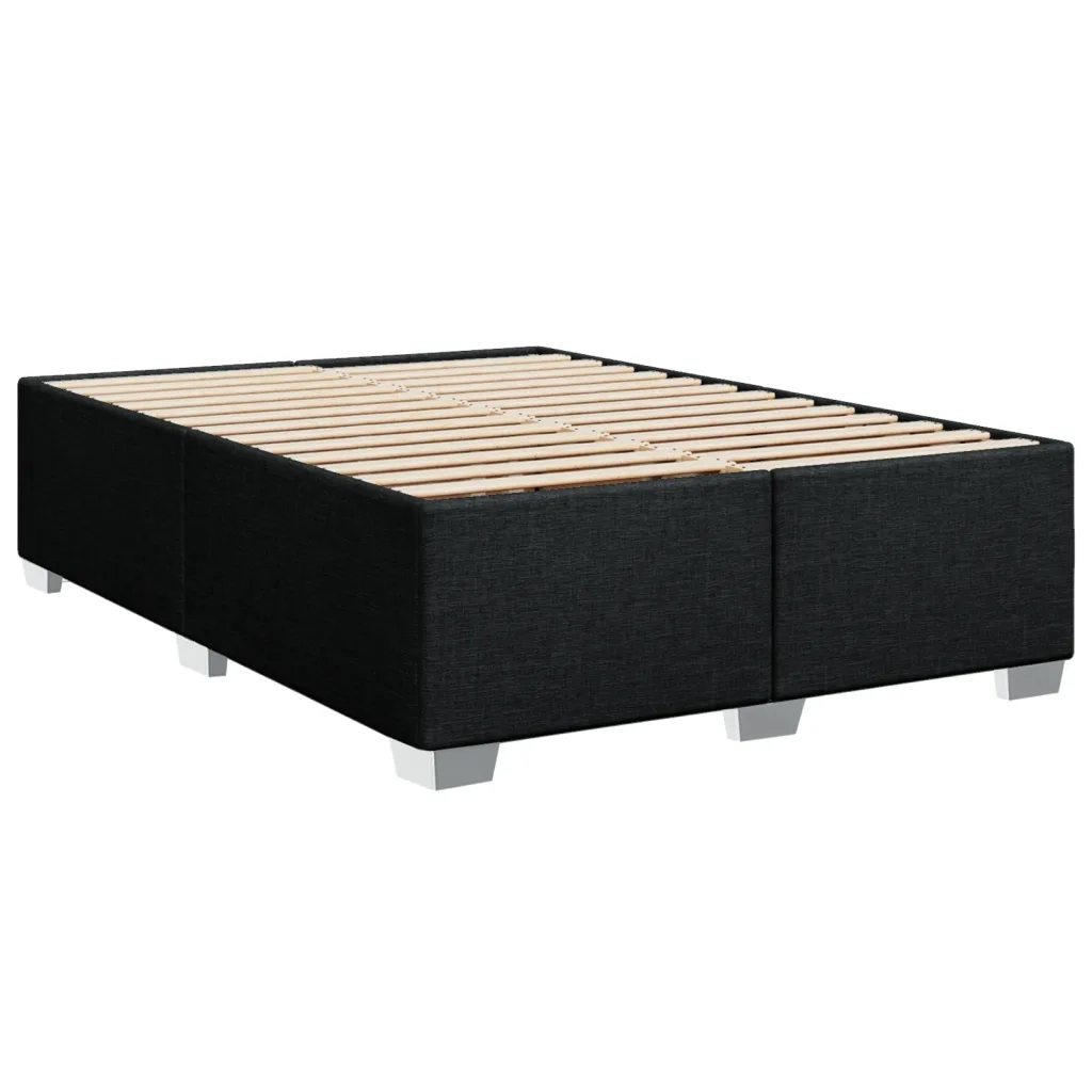 Giroletto a Molle con Materasso Nero 140x200 cm in Tessuto