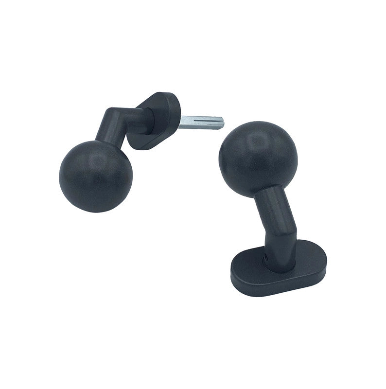 Maniglia su rosetta tonda SAGUATTI  D00/50YA in inox grigio opaco, 2 pezzi