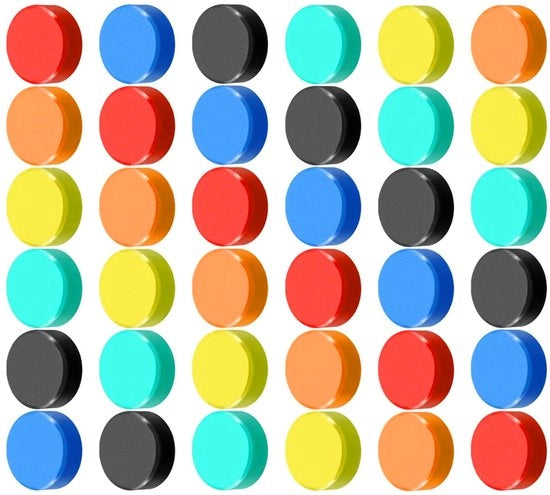 30 magneti per frigorifero, magneti per lavagna per lavagna, forti magneti rotondi, piccoli, magneti per frigorifero colorati per casellari, ideali per lavagne magnetiche.