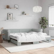 Divano Letto con Letto Estraibile-Sofa Letto-Daybed Grigio Chiaro 100x200 Velluto 870145