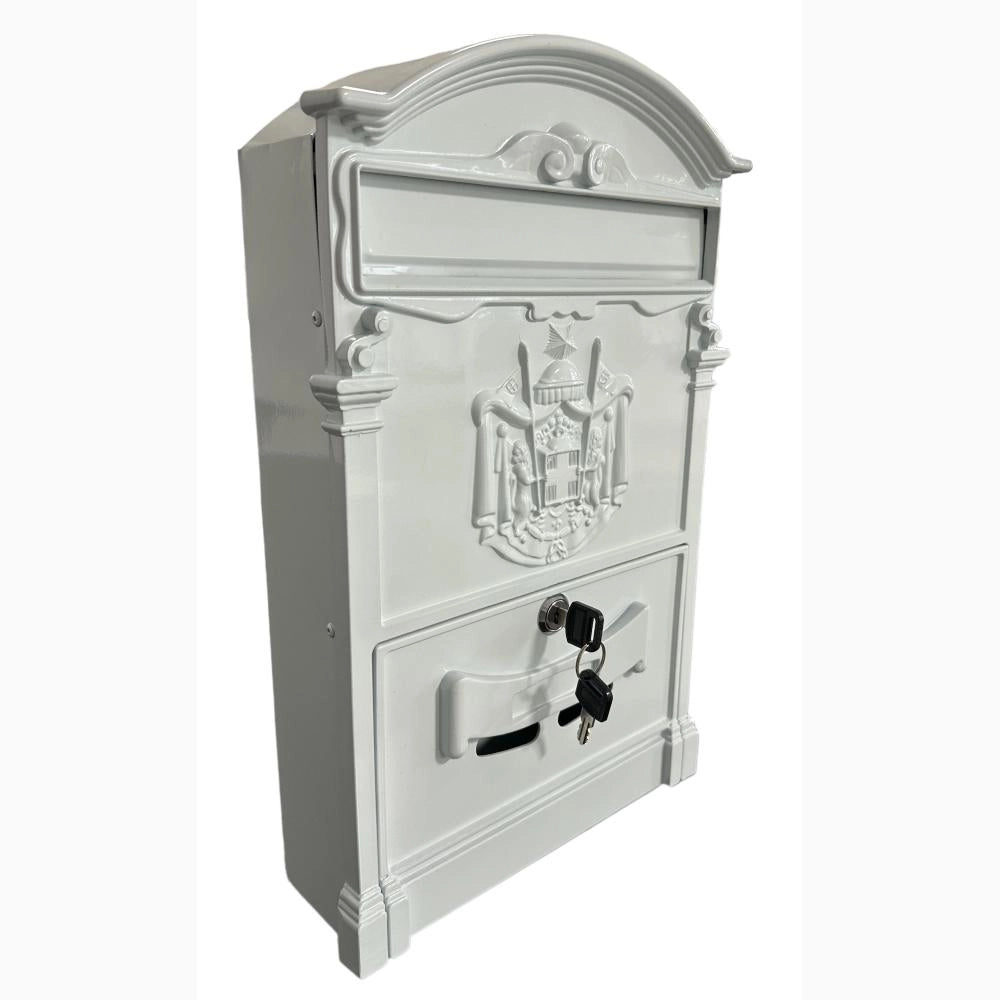 Cassetta Postale Portariviste in alluminio 255x88x405H cm Classico Colore Bianco