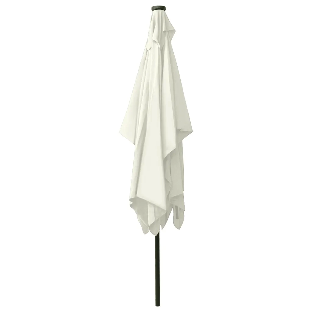 Ombrellone a Sbalzo con Palo in Acciaio e LED-Ombrello da giardino Sabbia 2x3 m