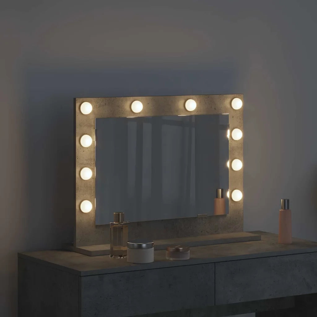 Specchio da Vanit¨¤ Rettangolare Grigio cemento 60 x 45 x 18 cm