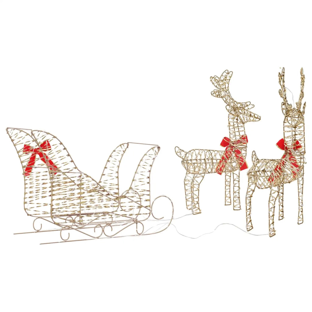 Slitta trainata da renna Bianco caldo 30 x 12 x 55 cm PET 42018971