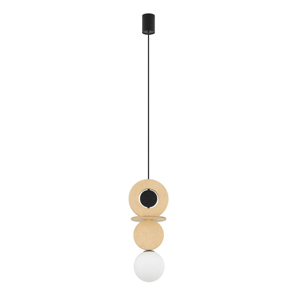 Lampada sospesa Nowodvorski Drops Wood sfera bianca G9