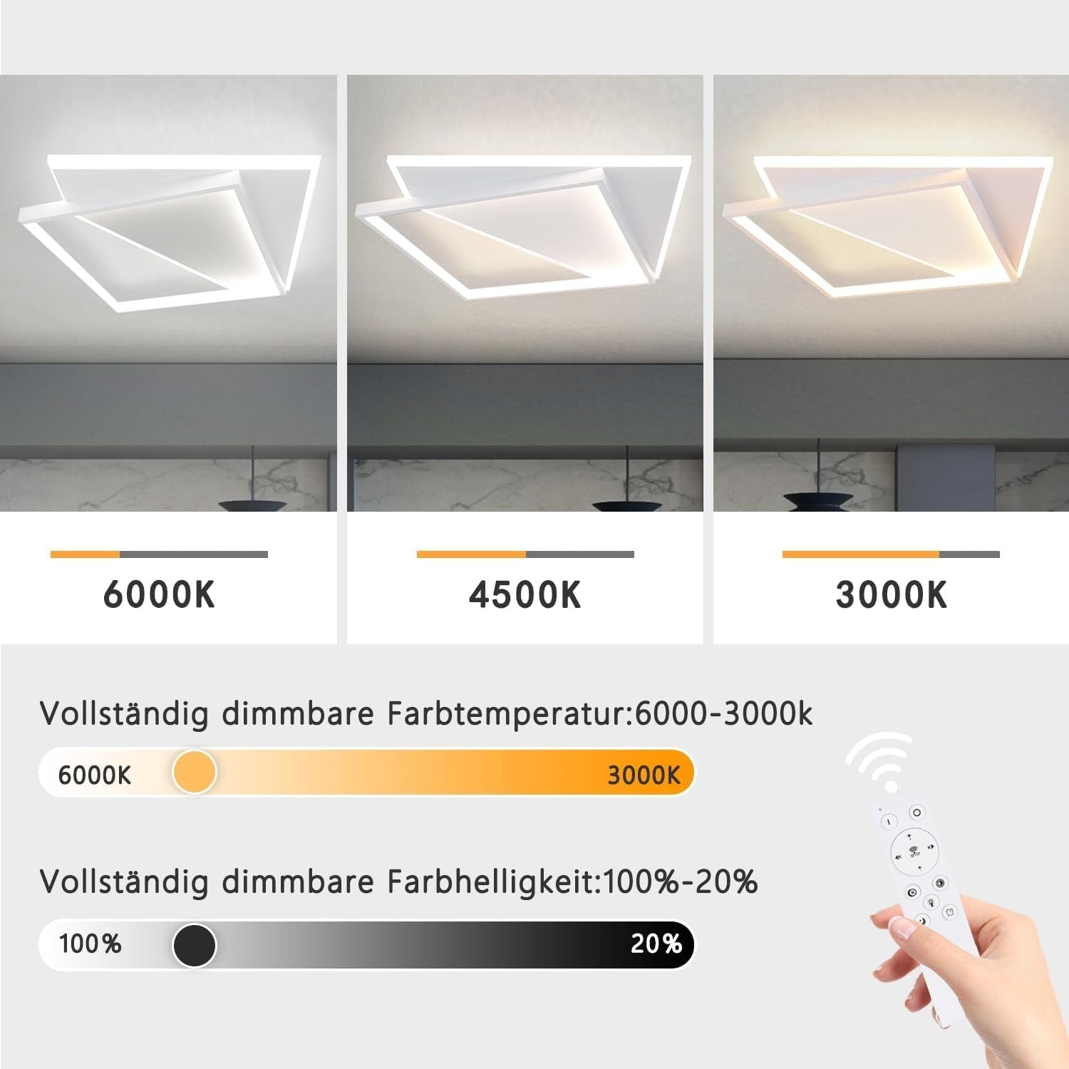 ZMH Lampada da soffitto LED Plaza dal design moderno