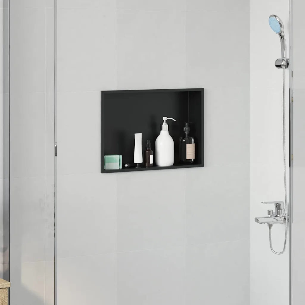 Nicchia per doccia Nero 45 x 30 x 9,5 cm Acciaio inossidabile CFW4521850