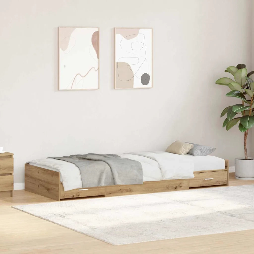 Struttura del letto con testiera Rovere artigianale 90 x 200 cm 3335236