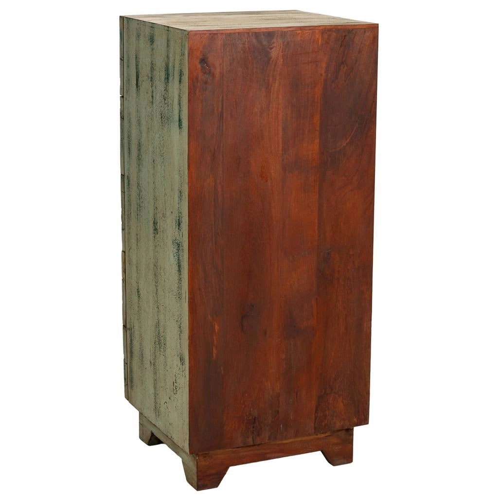 Ssinfonico in legno intagliato verde 45x40x100h