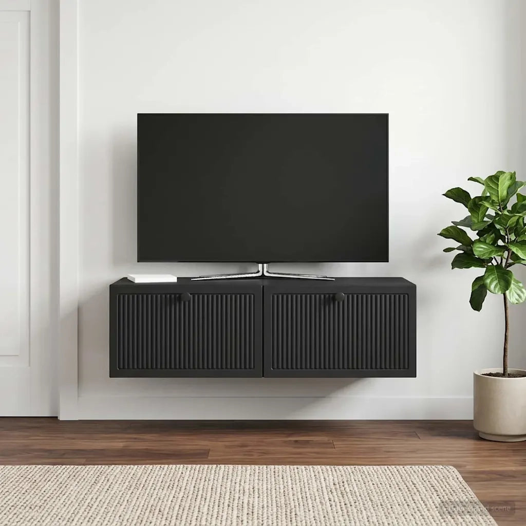 Mobile Porta TV da Muro Montaggio a parete Nero 98 x 41 x 30 cm 898016