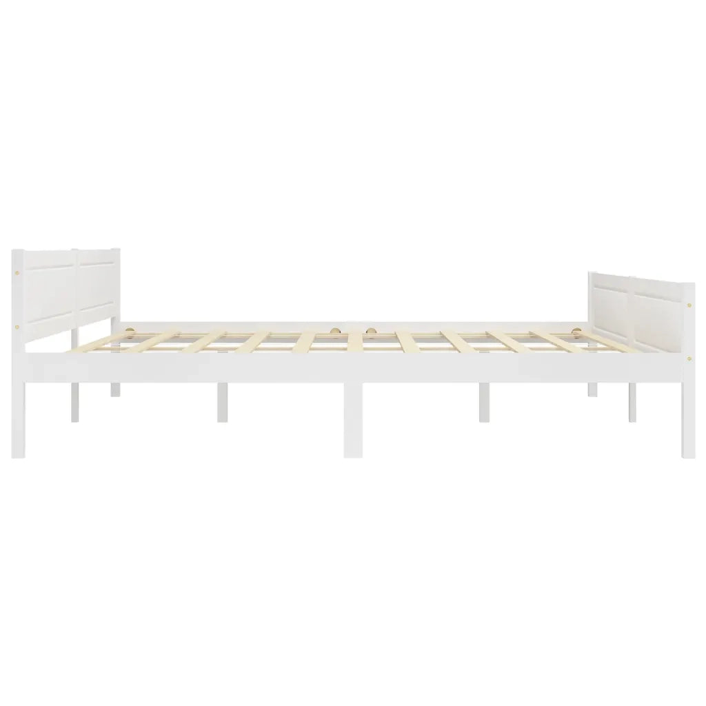 Giroletto-Struttura Letto Bianco in Legno Massello di Pino 200x200 cm 688130