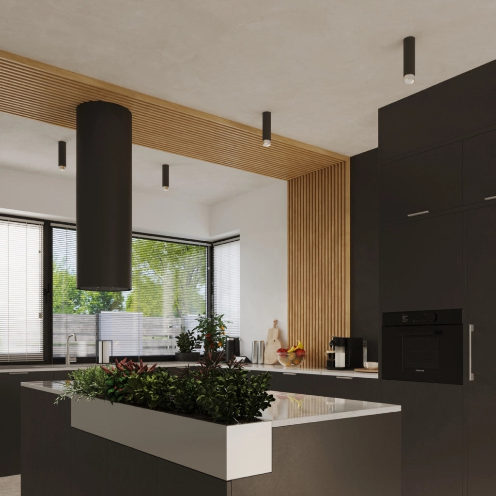 Spot soffitto OSCURO Pure Lume 22,5cm nero/cromo GU10 10W
