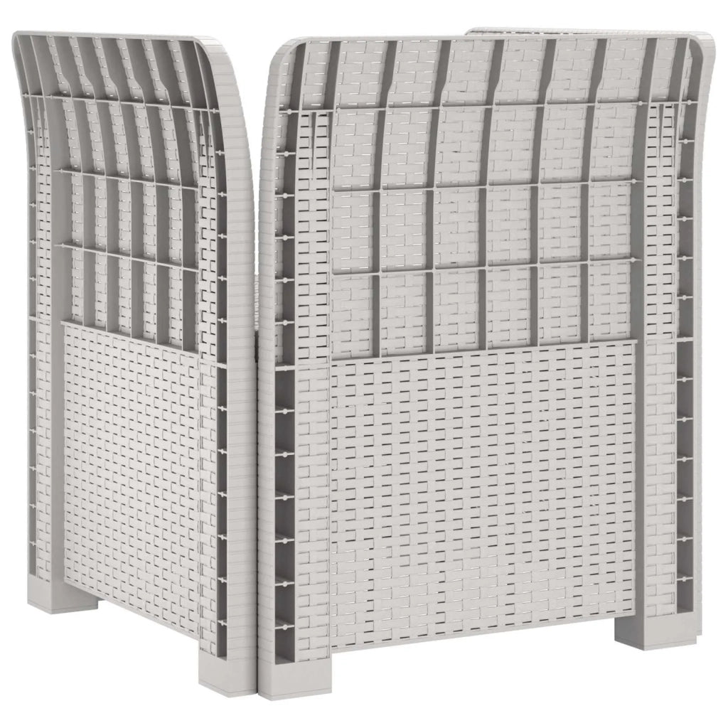 Poltrona a 1 Posto con Cuscino Aspetto Rattan PP Bianco 8011861