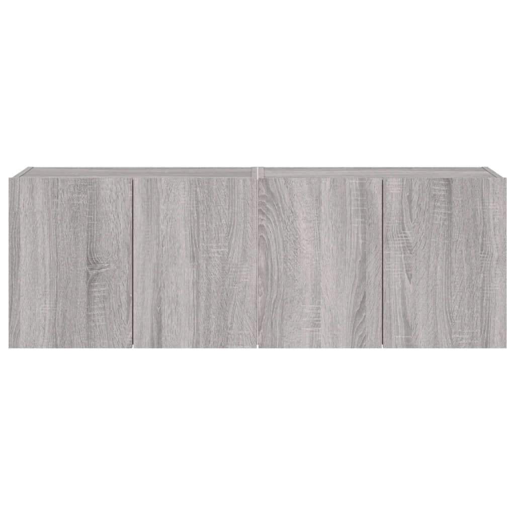 Mobile TV multimediale da parete mensola TV credenza mobile TV sala da pranzo soggiorno camera da letto e luci LED 2 pezzi Sonoma 60 x 35 x 41 cm grigio 02_0029154