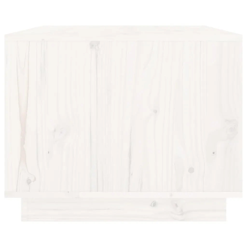 Tavolino da Salotto Bianco 80x50x40 cm Legno Massello di Pino cod mxl 26417