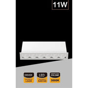 Trade Shop - Faretto Led Rettangolare Da Incasso Bianco 11w Luce Calda Naturale Fredda Xtd-6-b - -bianco Caldo      -