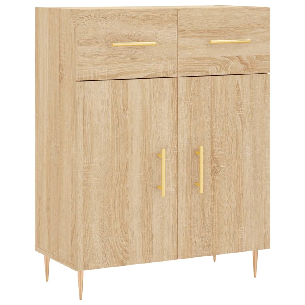 Buffet credenza cassettiera armadio mobile contenitore organizer cucina soggiorno salotto rovere Sonoma alto 69,5 x 34 x 180 cm legno ingegnerizzato marrone 02_0034177