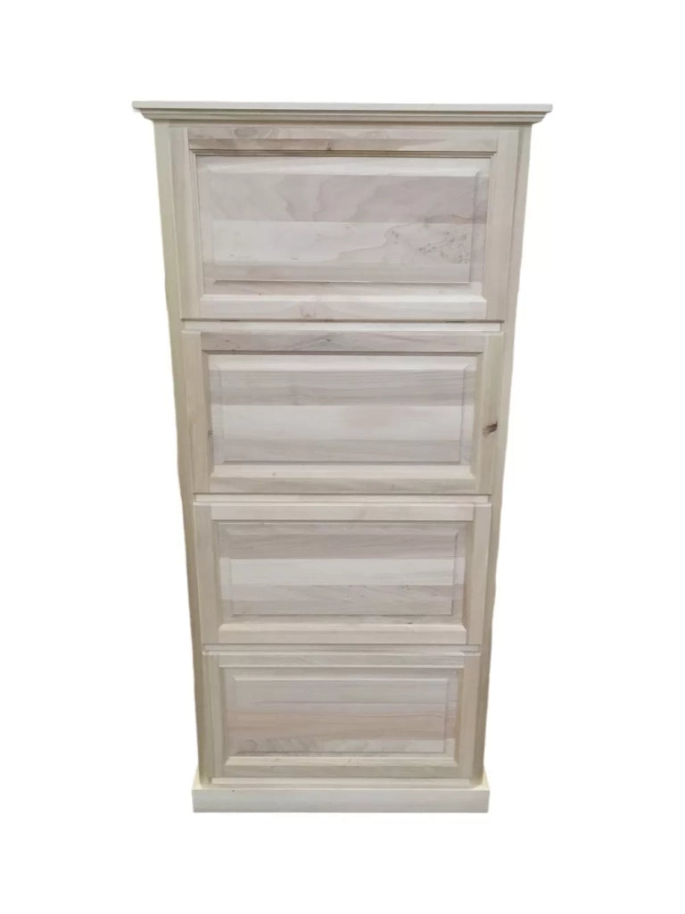 Scarpiera classica in legno 4  ribalte grezzo l.80 p.30 h.170 (1220) - Mobili 2G