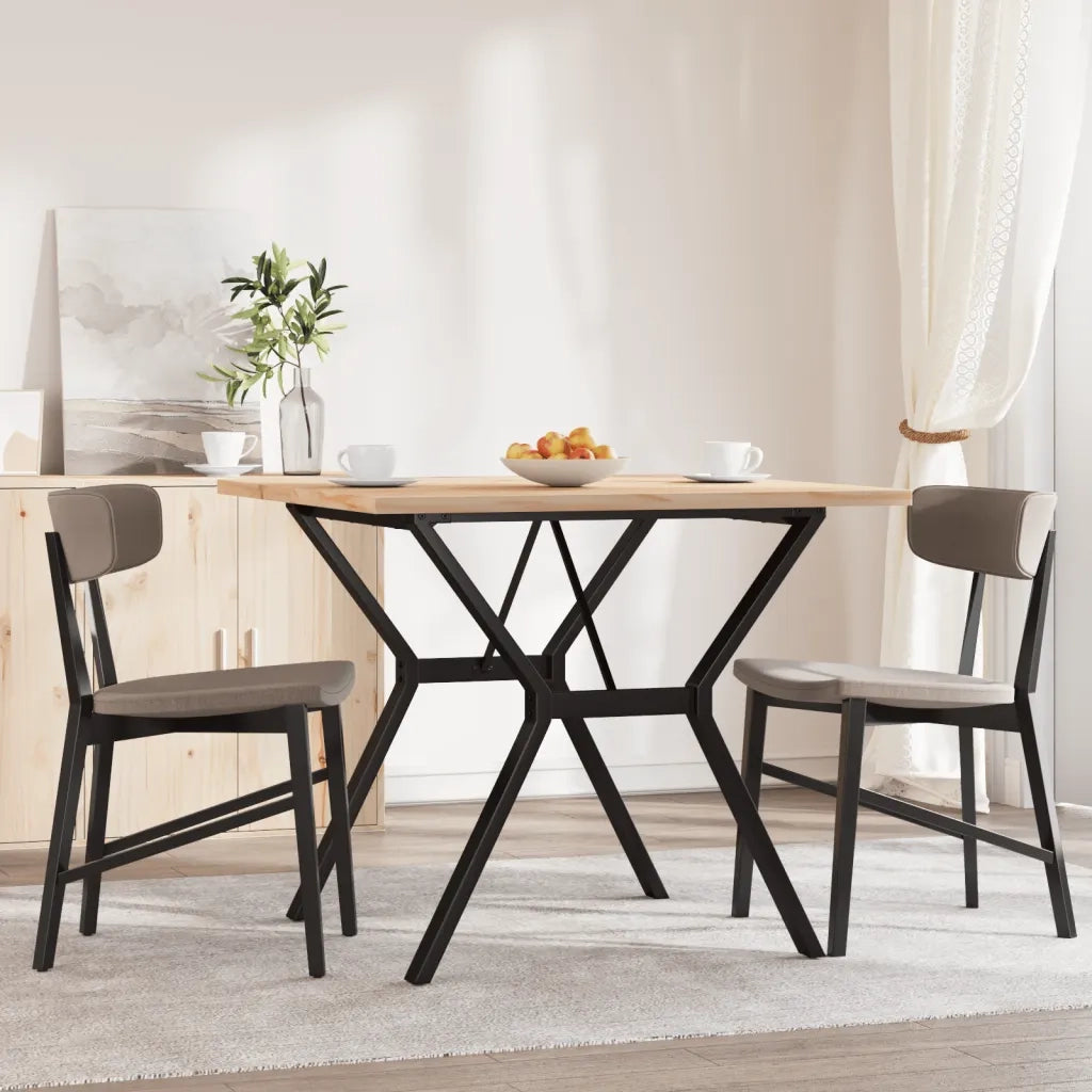 Tavolo da Pranzo Telaio a Y 90x90x75,5 cm Legno Pino e Acciaio 3282784