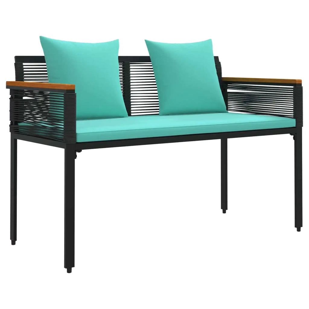 Panchina da esterno Nero e Turchese 117 x 54 x 74.5 cm