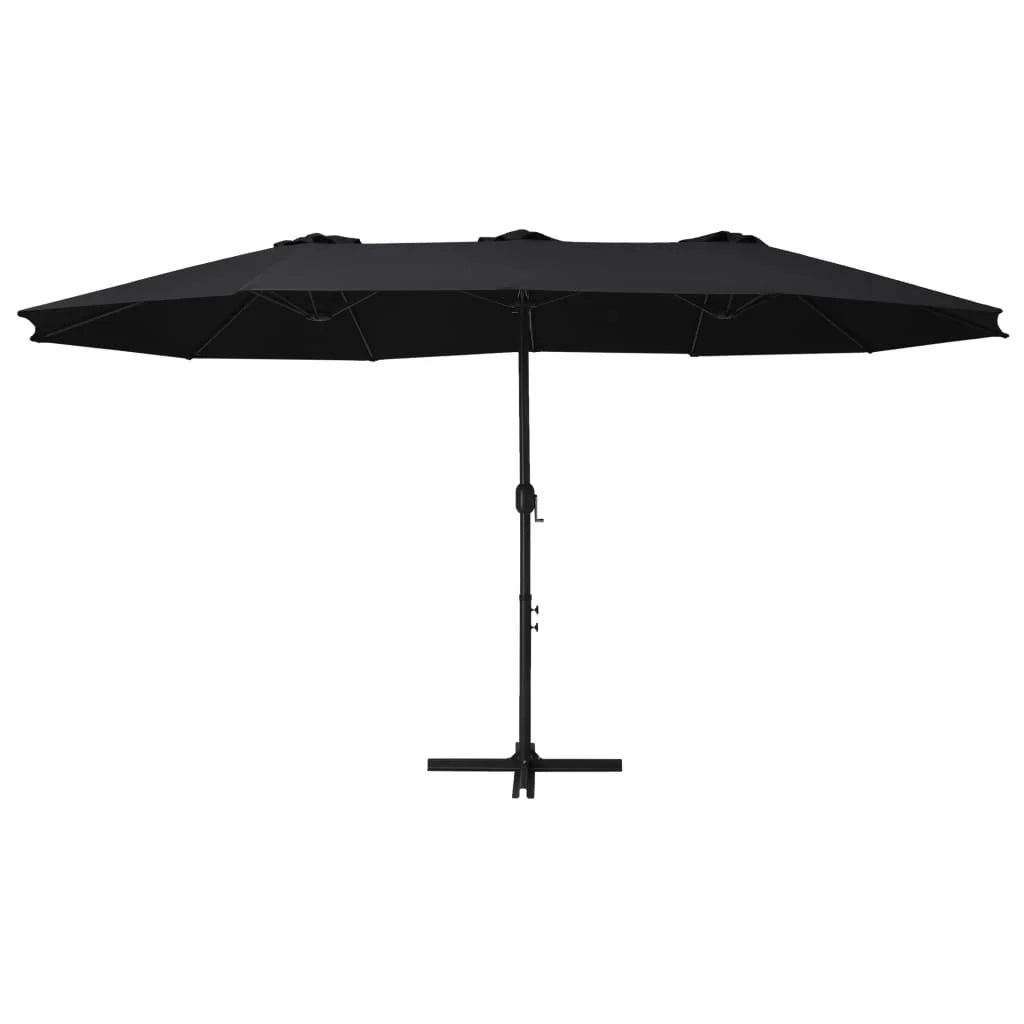 Ombrellone da esterno e palo in alluminio 460 x 270 cm nero 02_0008296