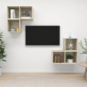 Set Porta TV 4 pz Rovere Sonoma in Truciolato 3079766