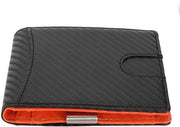 Portafoglio RFID bloccante per uomo - 10 carte di credito - PU/Koolstofvezel - 11,5 x 8,5 x 2 cm
