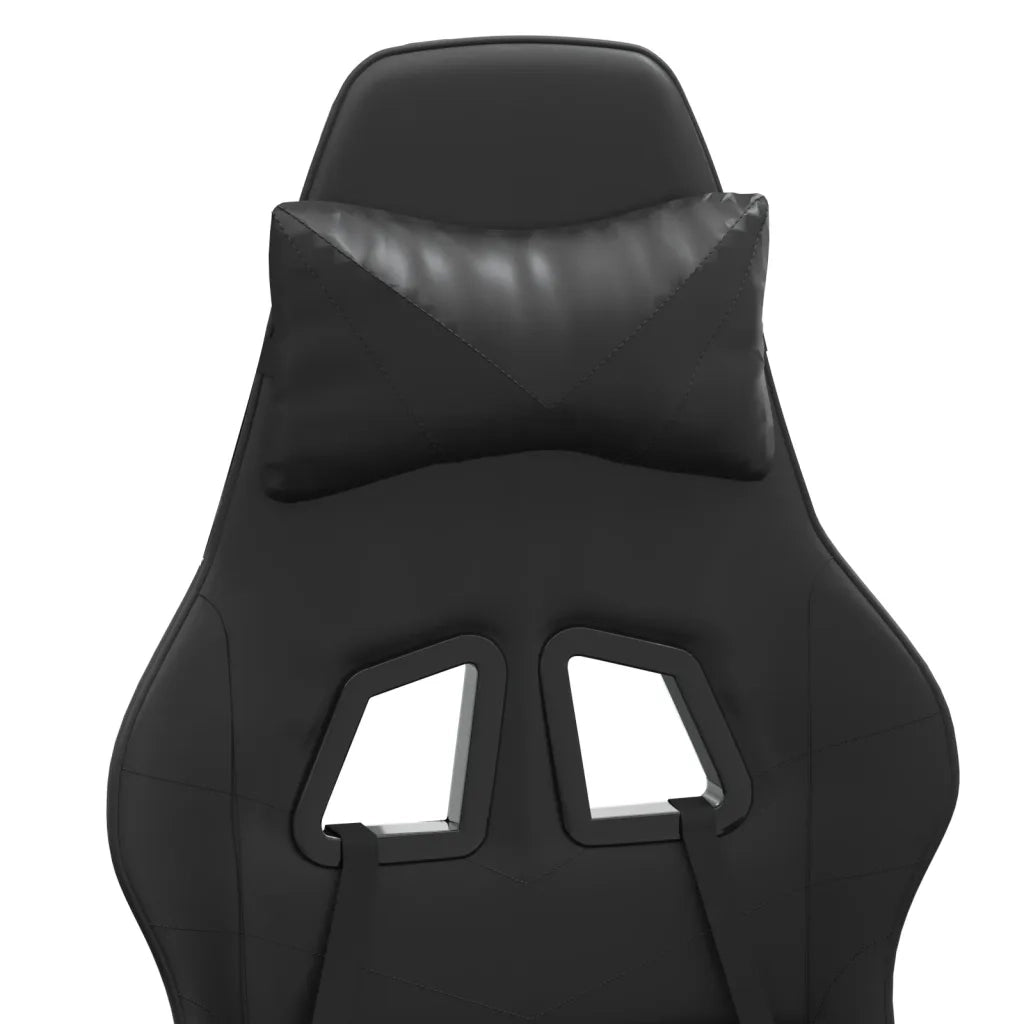 Sedia da Gaming | Sedia da e-sports Girevole Poggiapiedi Nero in Similpelle