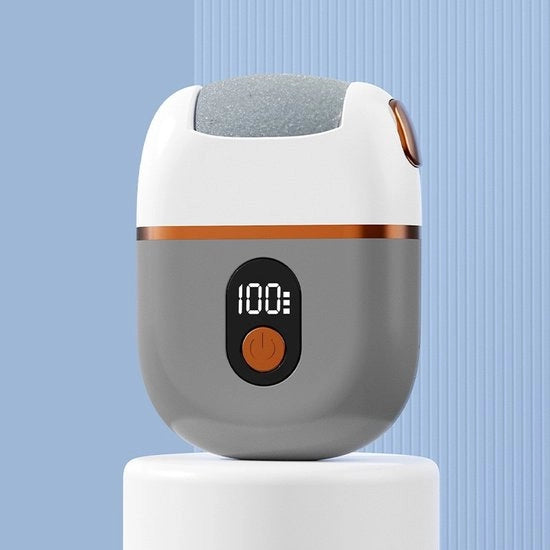 Pulitore elettrico per piedi, pedicure elettrico ricaricabile con display digitale, 3 velocità regolabili, adatto per rimuovere cellule epidermiche morte, eccessi di eletto e pelle secca e screpolata.