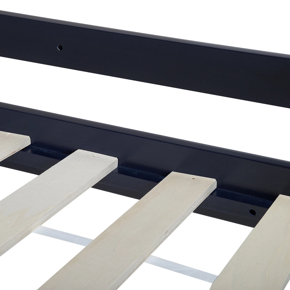 Letto a castello letto doppio in legno di pino blu scuro Single Size 90 x 200 di altezza per bambini cameretta