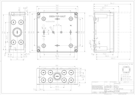 Installazione TK PC 1818-11-M Contenitore 180 x 182 x 111 Poliestere, Policarbonato, Poliuretano, Poliammide Lichido
