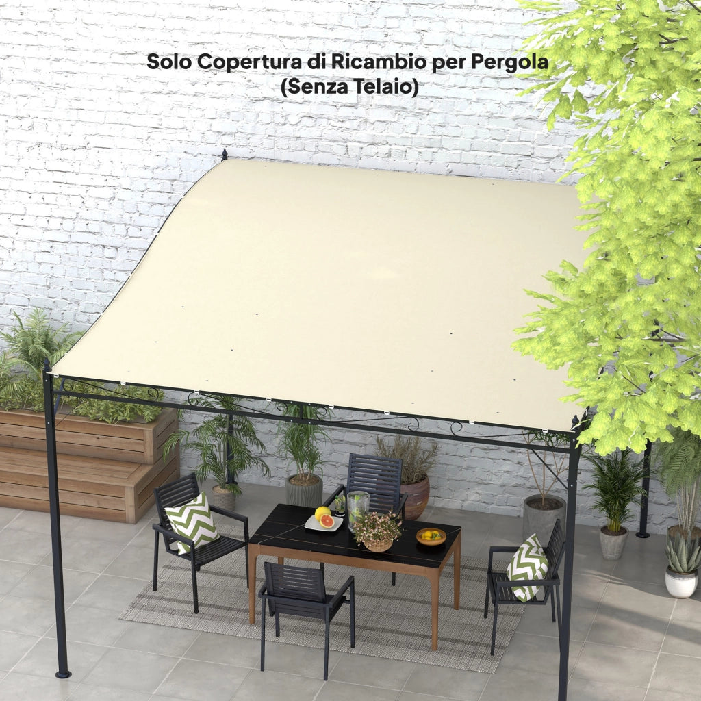 Telo Copertura per Gazebo 3x3 m ¨C zephmum ¨C Poliestere 297x297 cm Beige