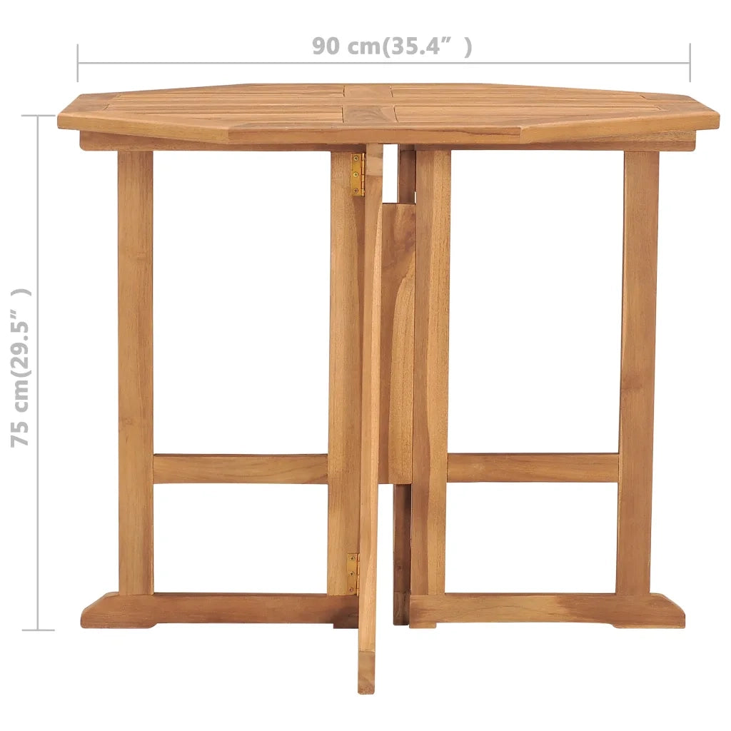 Tavolo da Giardino Pieghevole 90x90x75 cm in Massello di Teak cod mxl 34197