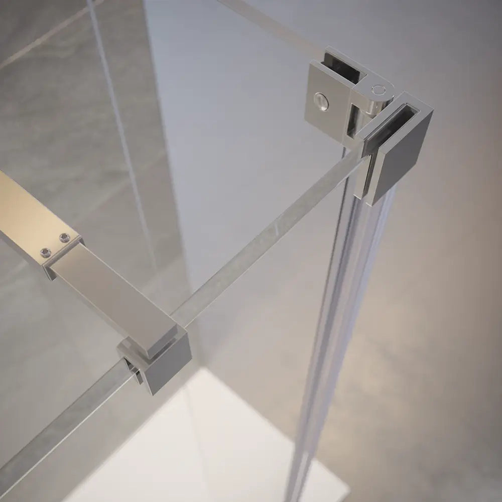 Doccia walk-in 70cm + anta 30cm vetro temperato anticalcare 10mm trasparente profili cromo | Naxos