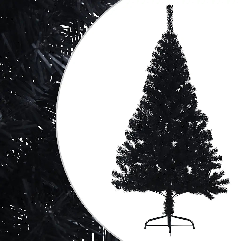 Albero di Natale | Decorazioni natalizie Artificiale a Met¨¤ con Base Nero 150 cm PVC
