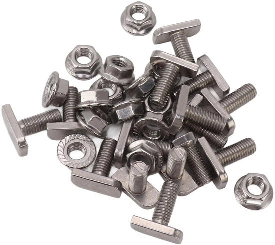 Set di Viti M8 x 20 in Acciaio Inossidabile A2-70 - Set di Spugne a 6 Viti M8 x 20 in Acciaio Inossidabile A2-70 - Set di Spugne a 6 Viti M8 x 20 - Spugne a 15x - Duraturo - Alta Qualità di Montaggio - Viti