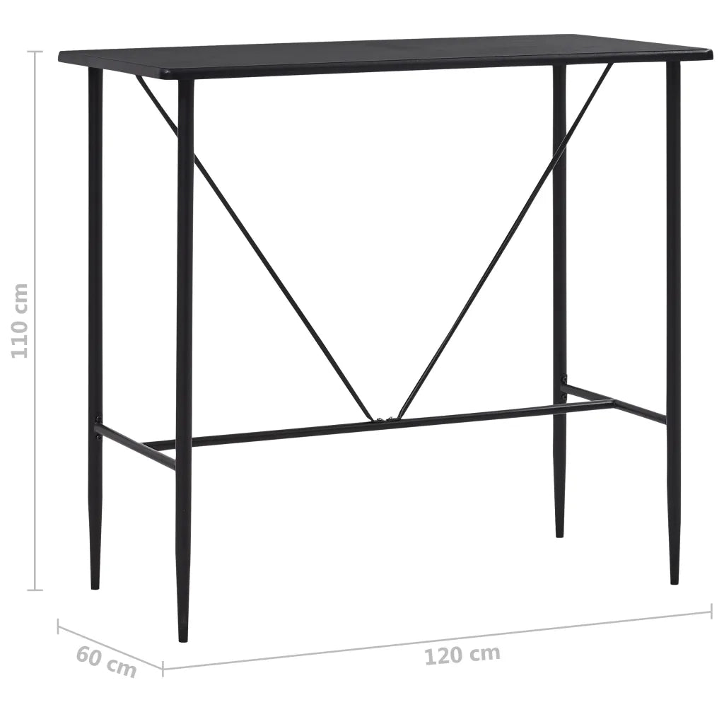 Tavolo da Bar Nero 120x60x110 cm in MDF cod mxl 12544