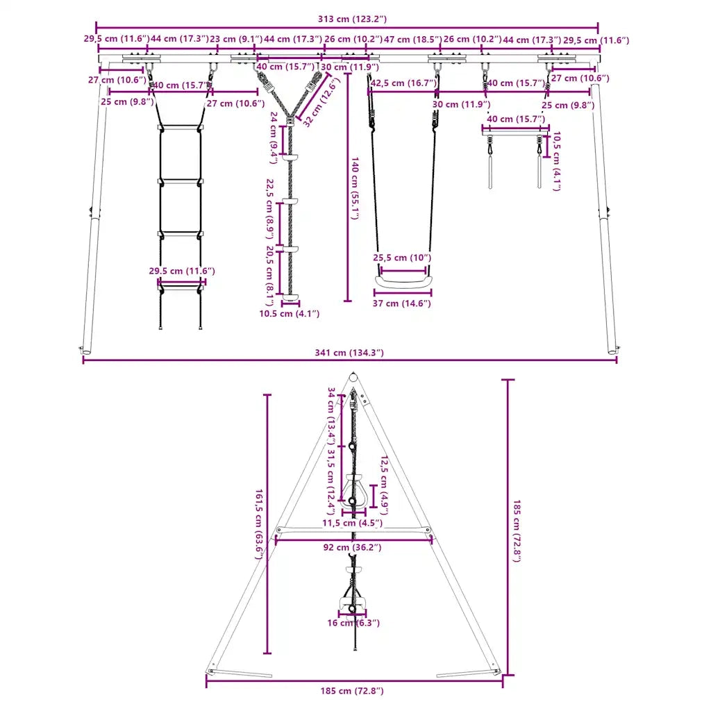 Set Gioco da Esterno con Altalena Trapezio Scala e Altalena CFW5750404