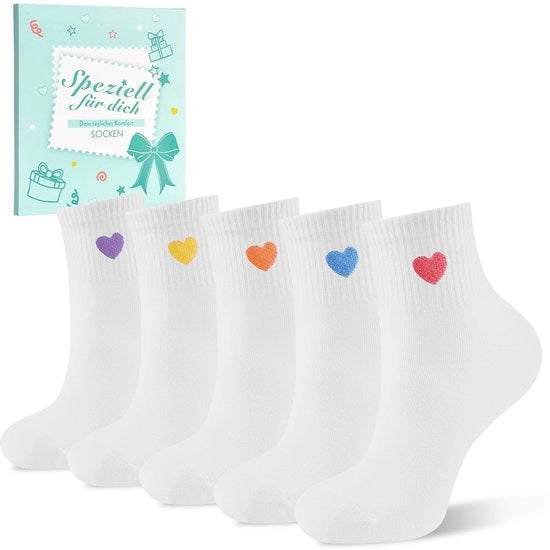 Set di calze per donna in cotone - Calze in cotone ad alta respirazione - Comfortevole - Idonee per la pelle sensibile - Set di 6 calze in cotone 90% - Calze per donna