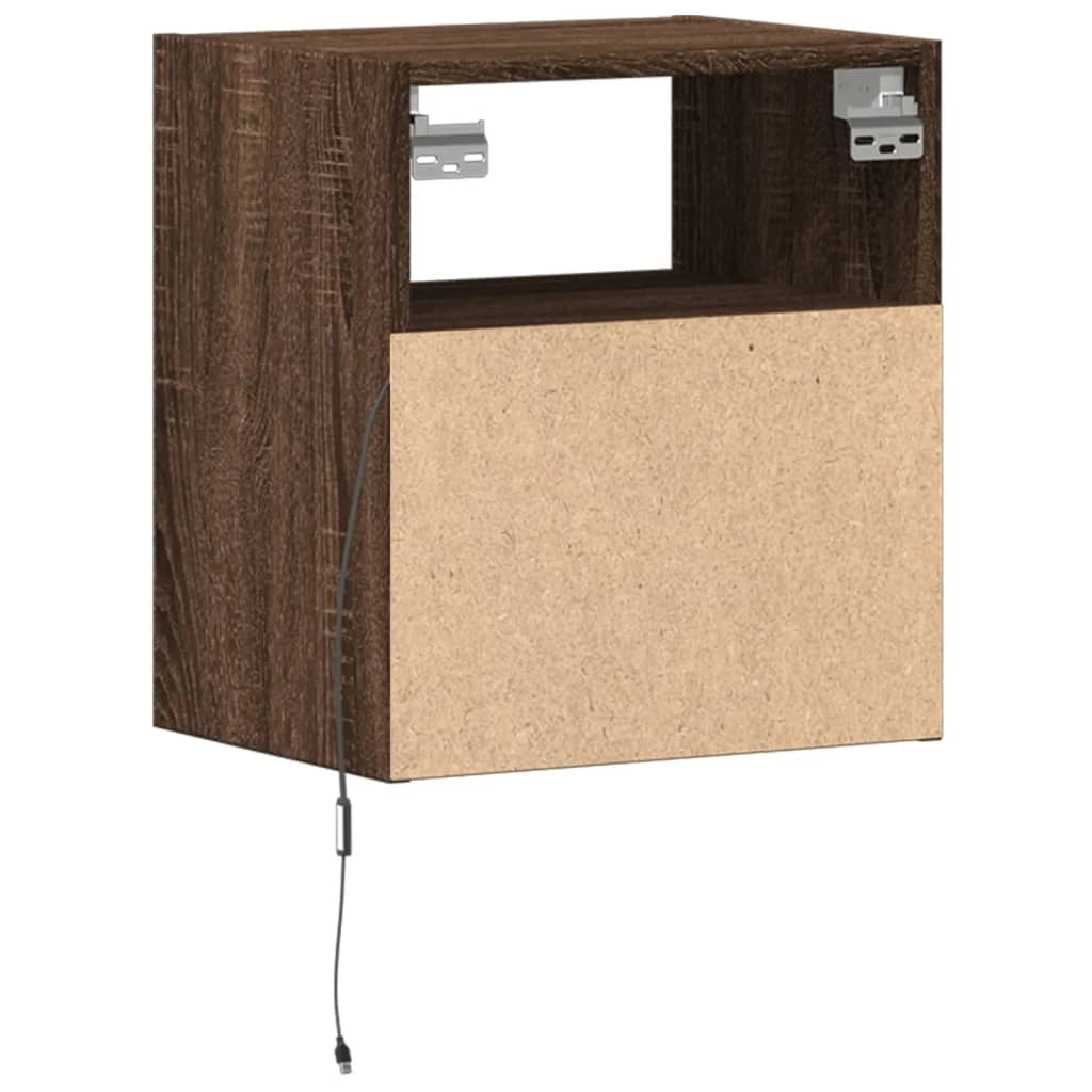 Mobile TV multimediale mensola TV credenza mobile TV parete attrezzata per sala da pranzo soggiorno camera da letto con luci LED rovere 41 x 31 x 45 cm marrone 02_0027951