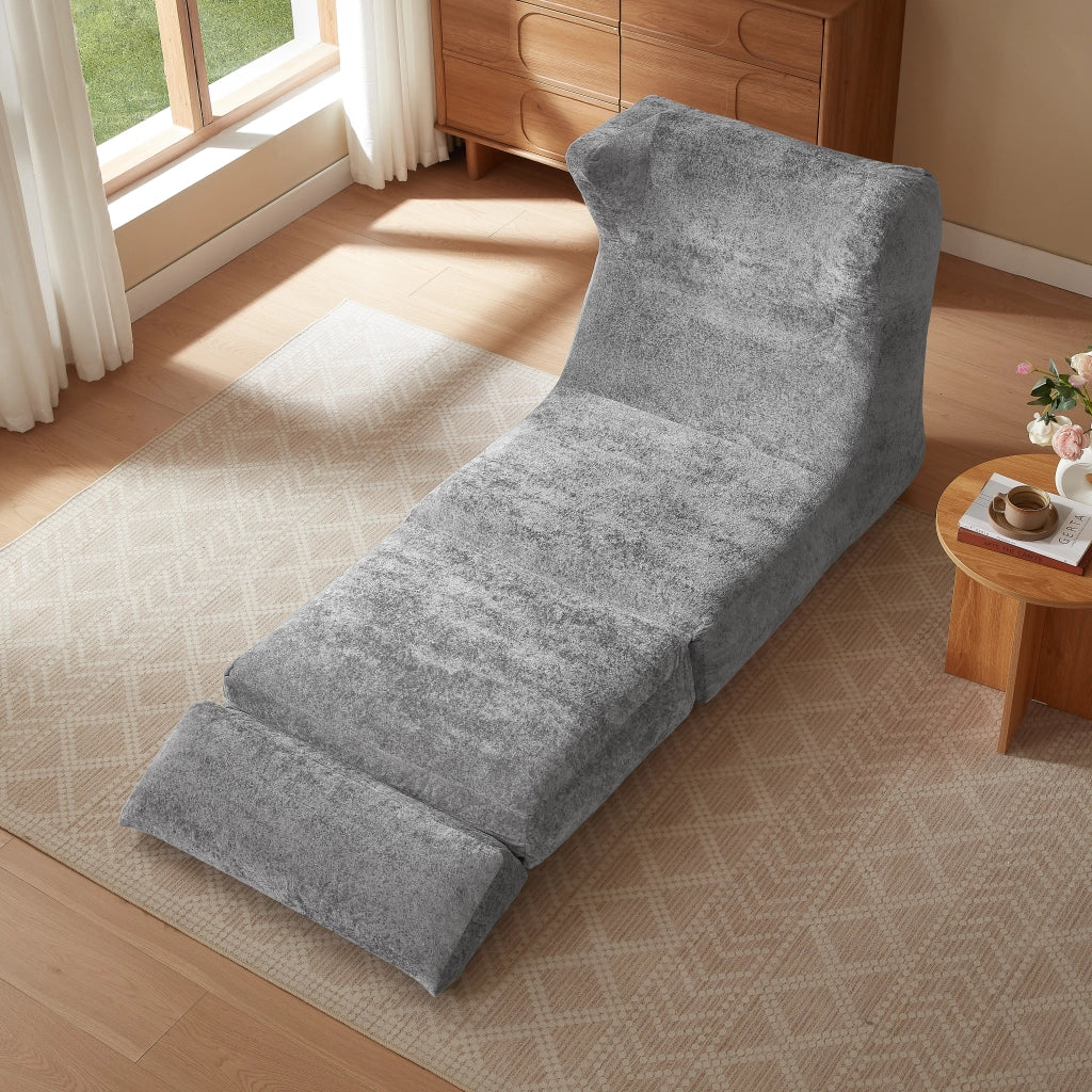 Fauteuil convertible modulare con seduta ampia e design originale in schiuma grigia 31 × 31 × 107 cm